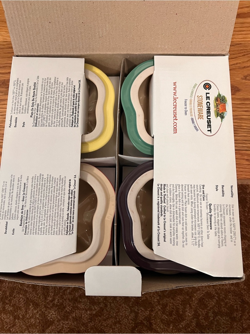 NIB Le Creuset set of 4 petite bell pepper casseroles - Picture 5 of 16
